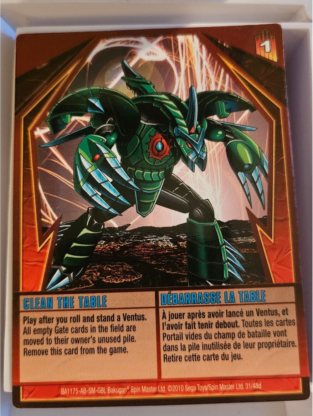 Bakugan Card - Clean The Table - As shown